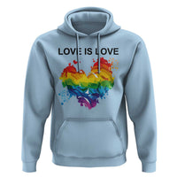 LGBTQ Hoodie Love Is Love Gay Pride LGBT Ally Vintage Rainbow Heart - Wonder Print Shop