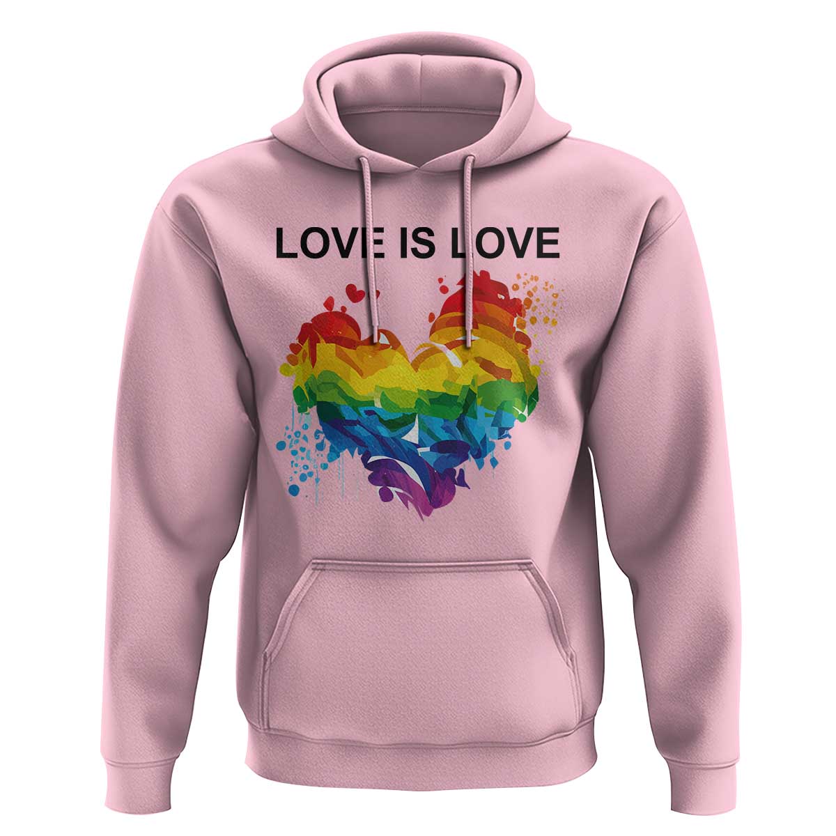 LGBTQ Hoodie Love Is Love Gay Pride LGBT Ally Vintage Rainbow Heart - Wonder Print Shop