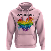 LGBTQ Hoodie Love Is Love Gay Pride LGBT Ally Vintage Rainbow Heart - Wonder Print Shop