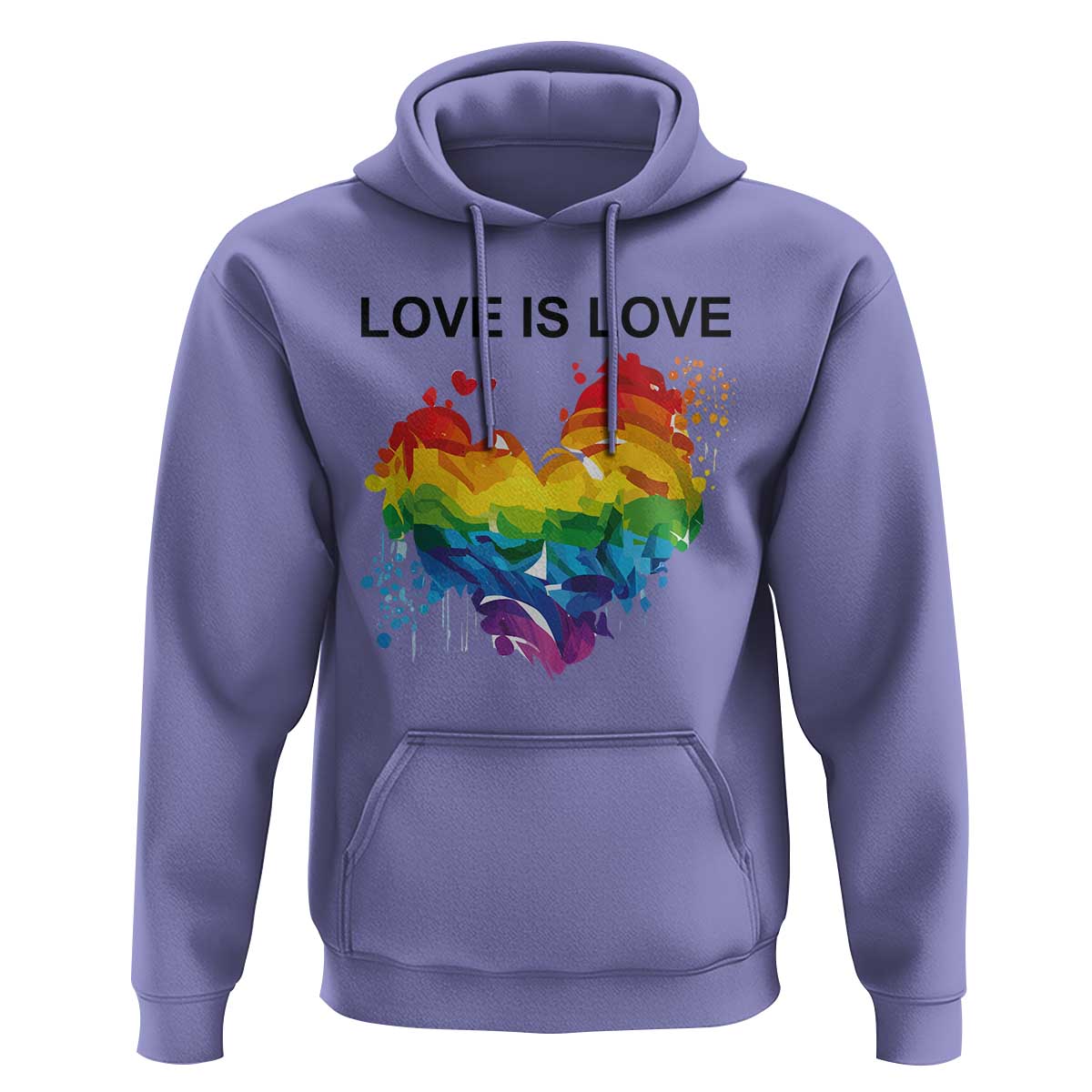 LGBTQ Hoodie Love Is Love Gay Pride LGBT Ally Vintage Rainbow Heart - Wonder Print Shop