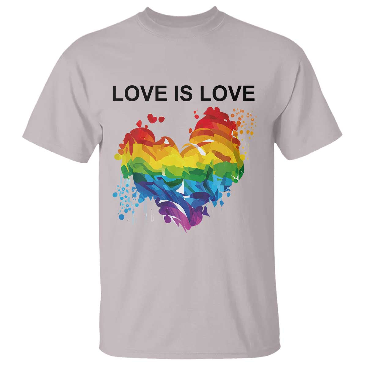 LGBTQ T Shirt Love Is Love Gay Pride LGBT Ally Vintage Rainbow Heart - Wonder Print Shop