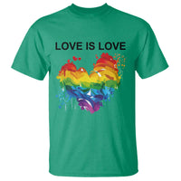 LGBTQ T Shirt Love Is Love Gay Pride LGBT Ally Vintage Rainbow Heart - Wonder Print Shop