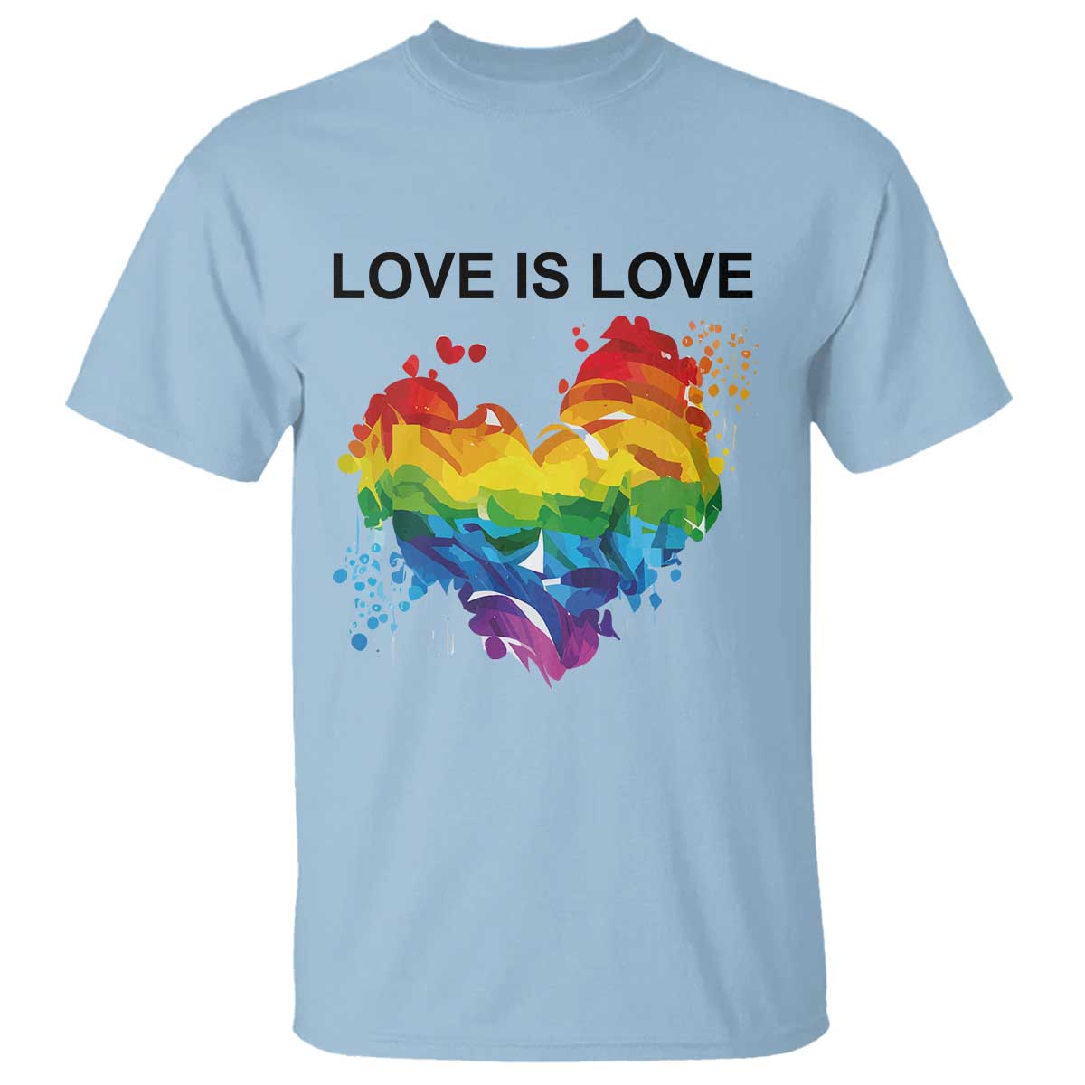 LGBTQ T Shirt Love Is Love Gay Pride LGBT Ally Vintage Rainbow Heart - Wonder Print Shop