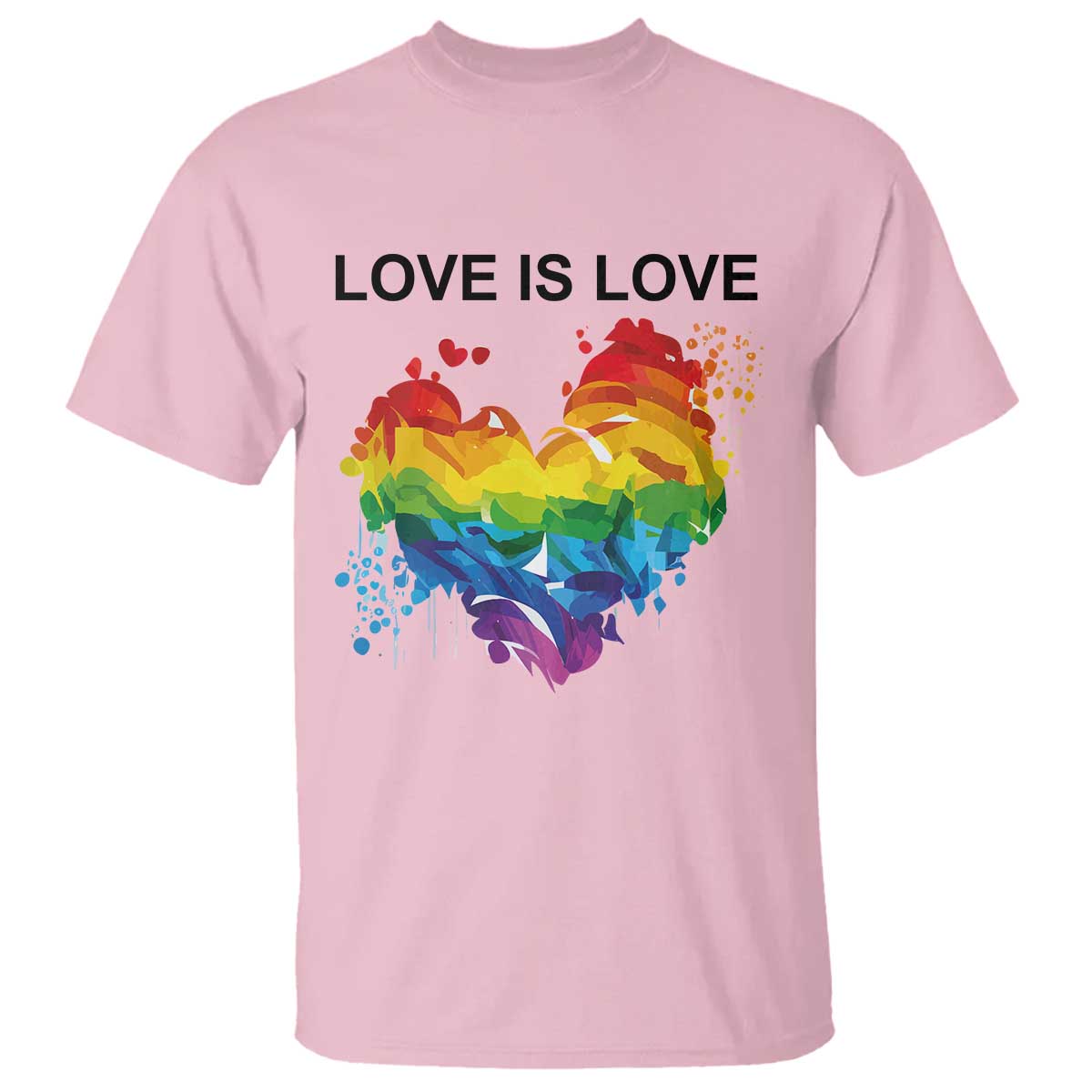 LGBTQ T Shirt Love Is Love Gay Pride LGBT Ally Vintage Rainbow Heart - Wonder Print Shop