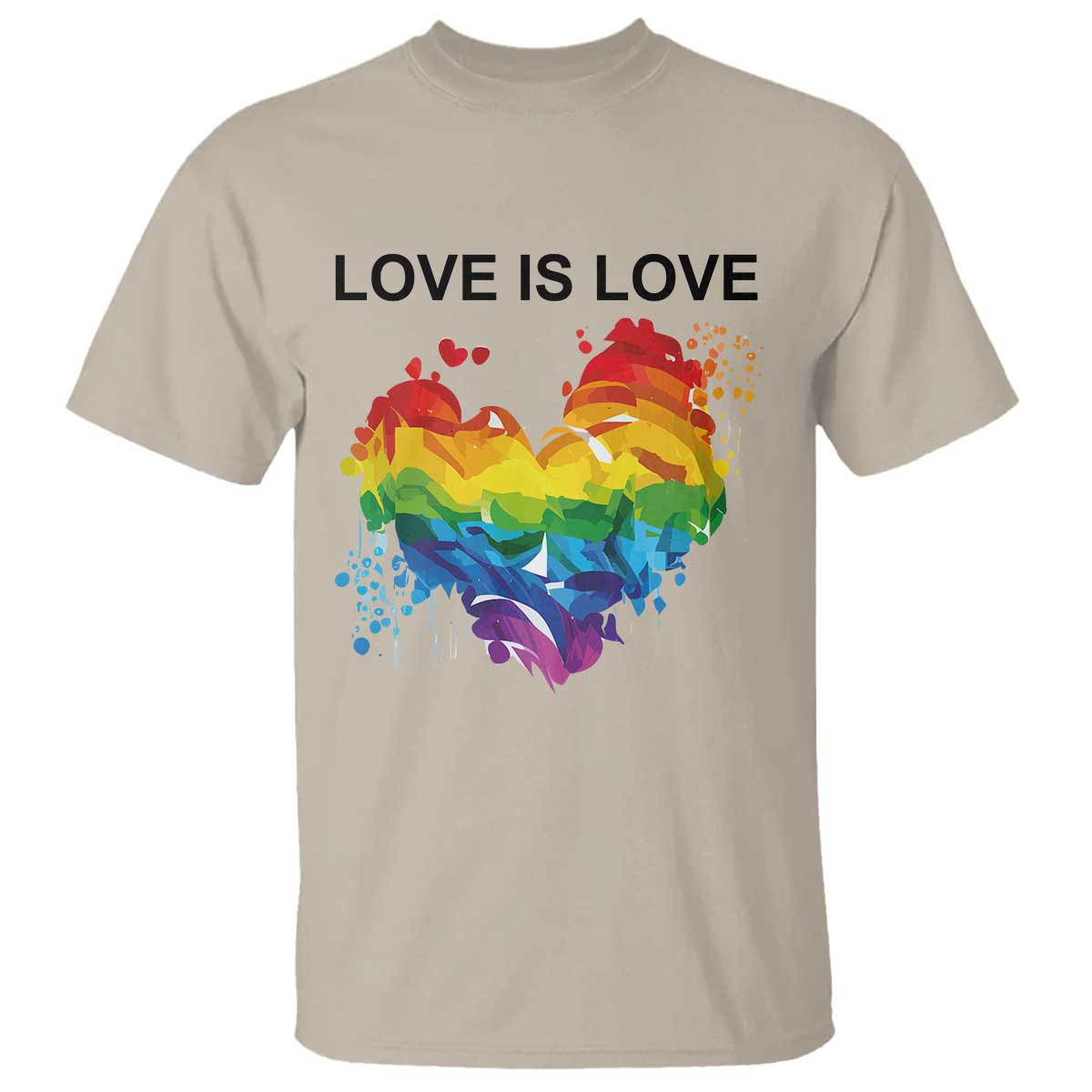 LGBTQ T Shirt Love Is Love Gay Pride LGBT Ally Vintage Rainbow Heart - Wonder Print Shop