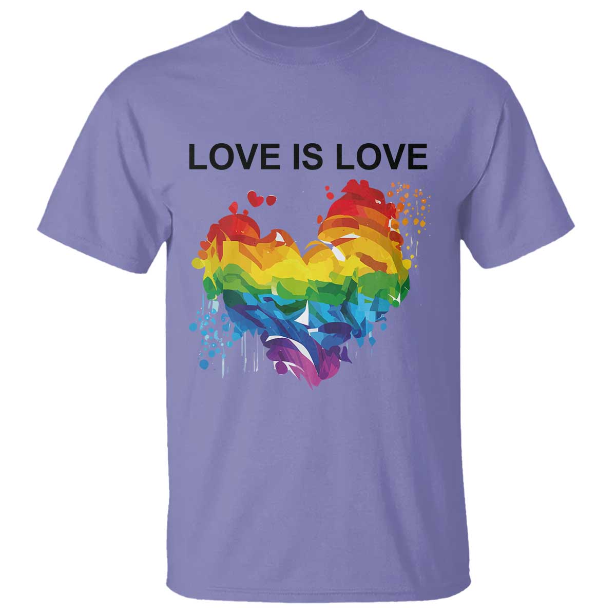 LGBTQ T Shirt Love Is Love Gay Pride LGBT Ally Vintage Rainbow Heart - Wonder Print Shop