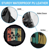 Funny Caribbean Vintage Palm Tree Sunset Summer Beach Vacation Spare Tire Cover