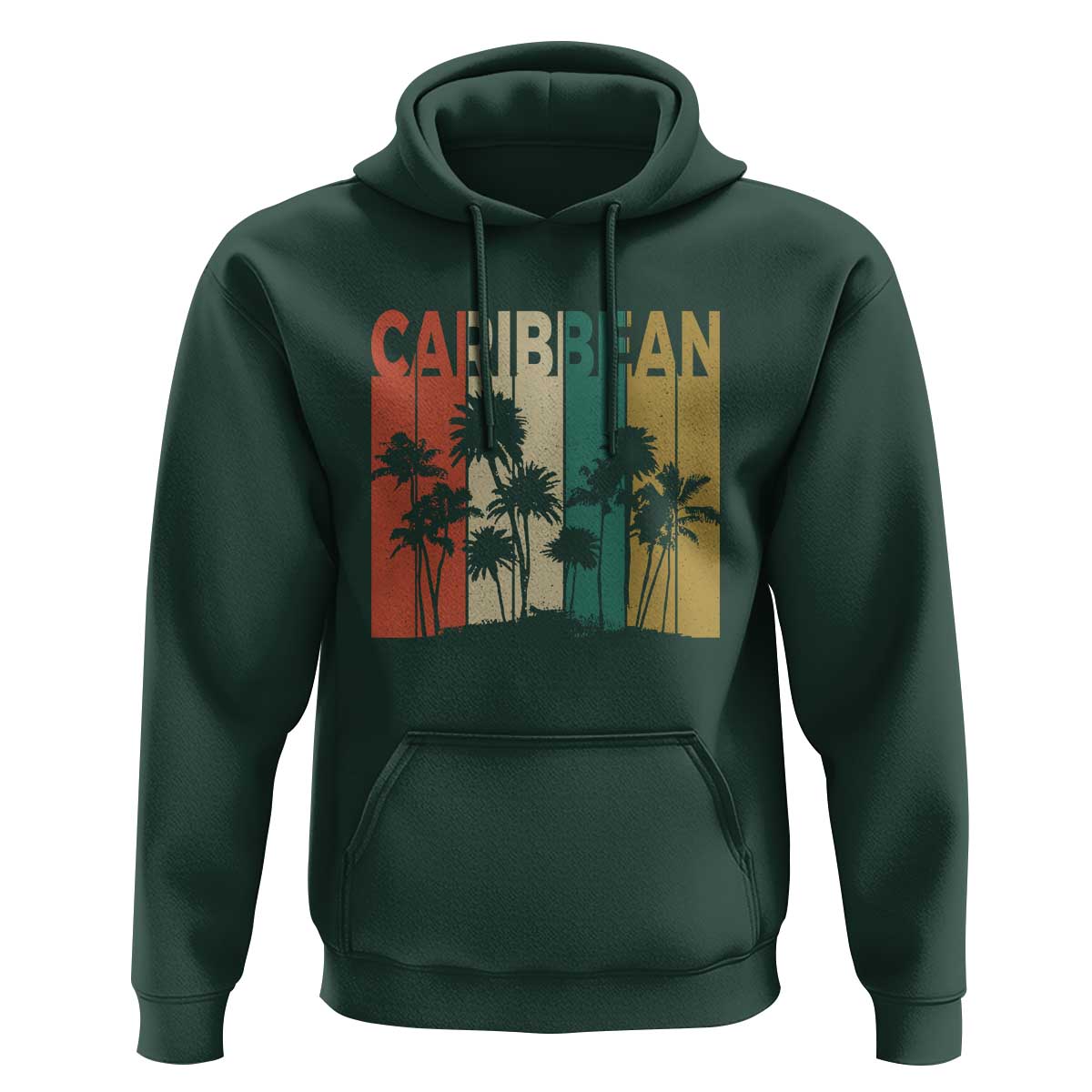 Funny Caribbean Vintage Palm Tree Sunset Summer Beach Vacation Hoodie