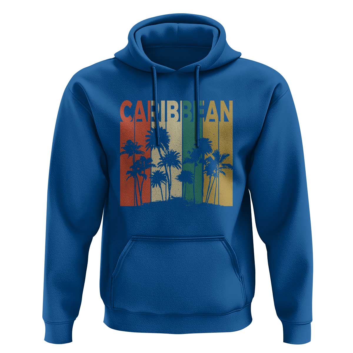 Funny Caribbean Vintage Palm Tree Sunset Summer Beach Vacation Hoodie