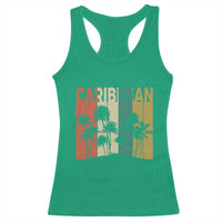 Funny Caribbean Vintage Palm Tree Sunset Summer Beach Vacation Racerback Tank Top