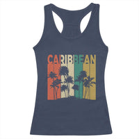 Funny Caribbean Vintage Palm Tree Sunset Summer Beach Vacation Racerback Tank Top