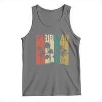 Funny Caribbean Vintage Palm Tree Sunset Summer Beach Vacation Tank Top