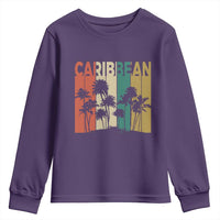 Funny Caribbean Vintage Palm Tree Sunset Summer Beach Vacation Youth Sweatshirt