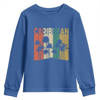 Funny Caribbean Vintage Palm Tree Sunset Summer Beach Vacation Youth Sweatshirt