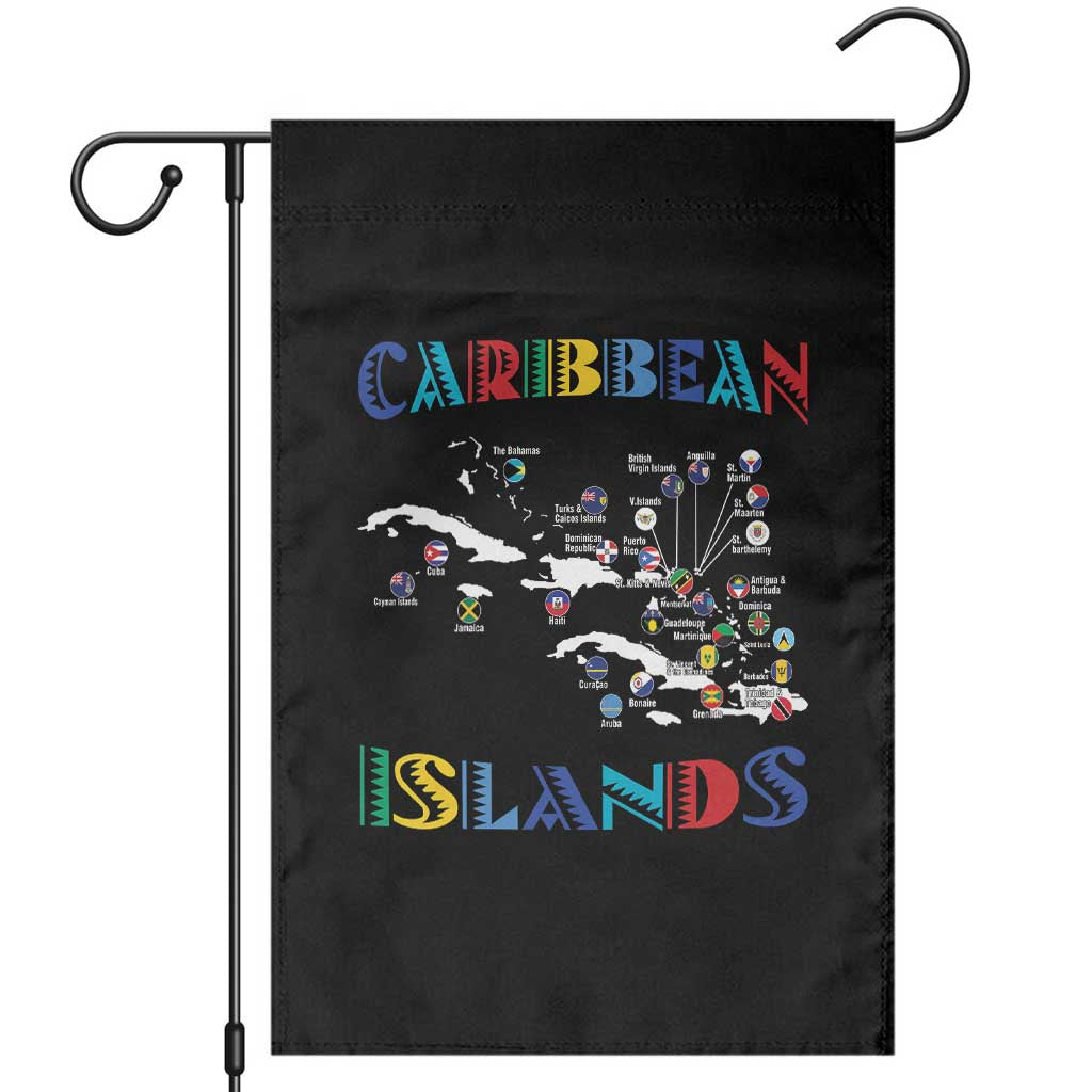 Funny Caribbean Islands Garden Flag Caribbean Sea Tour Map Flag - Wonder Print Shop