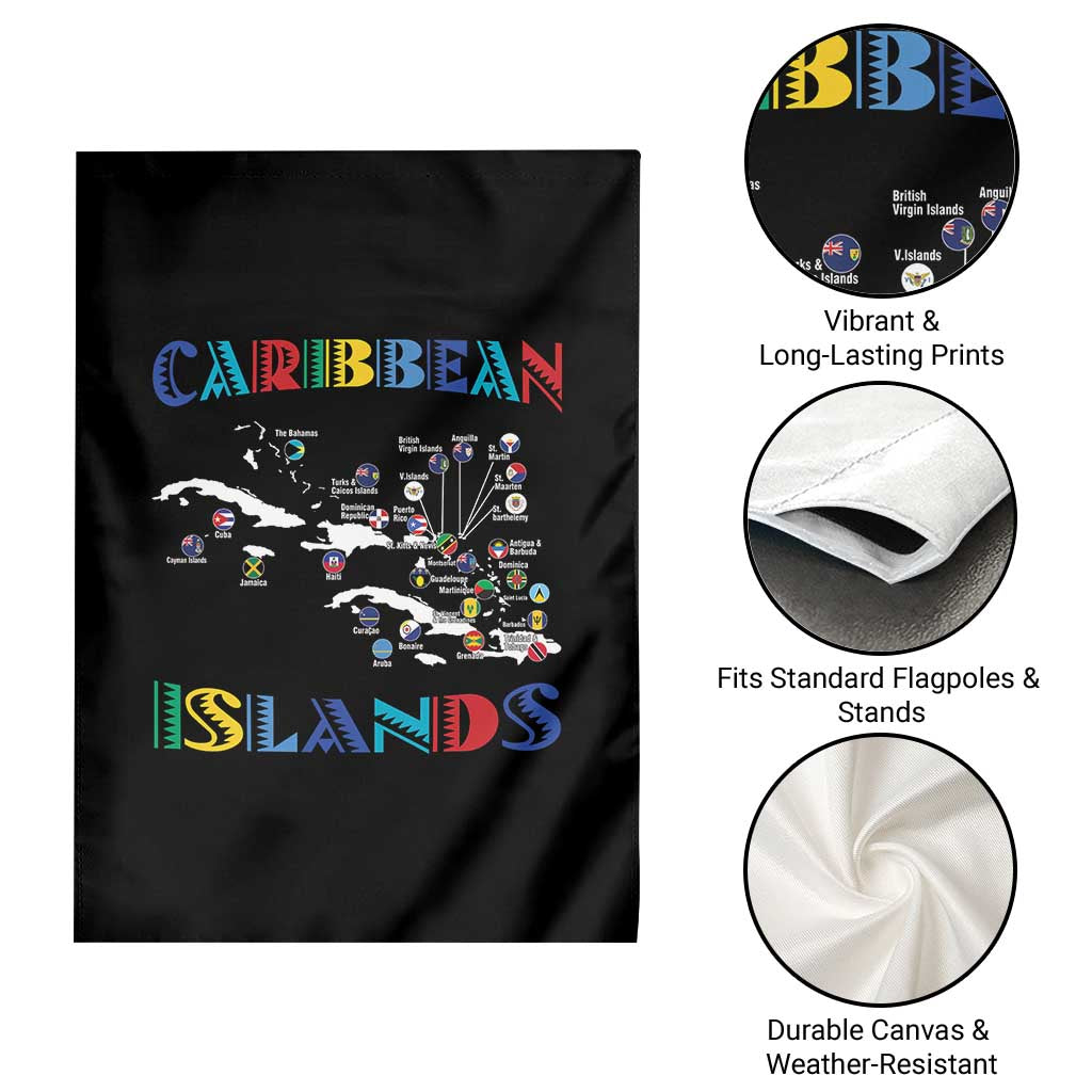 Funny Caribbean Islands Garden Flag Caribbean Sea Tour Map Flag - Wonder Print Shop