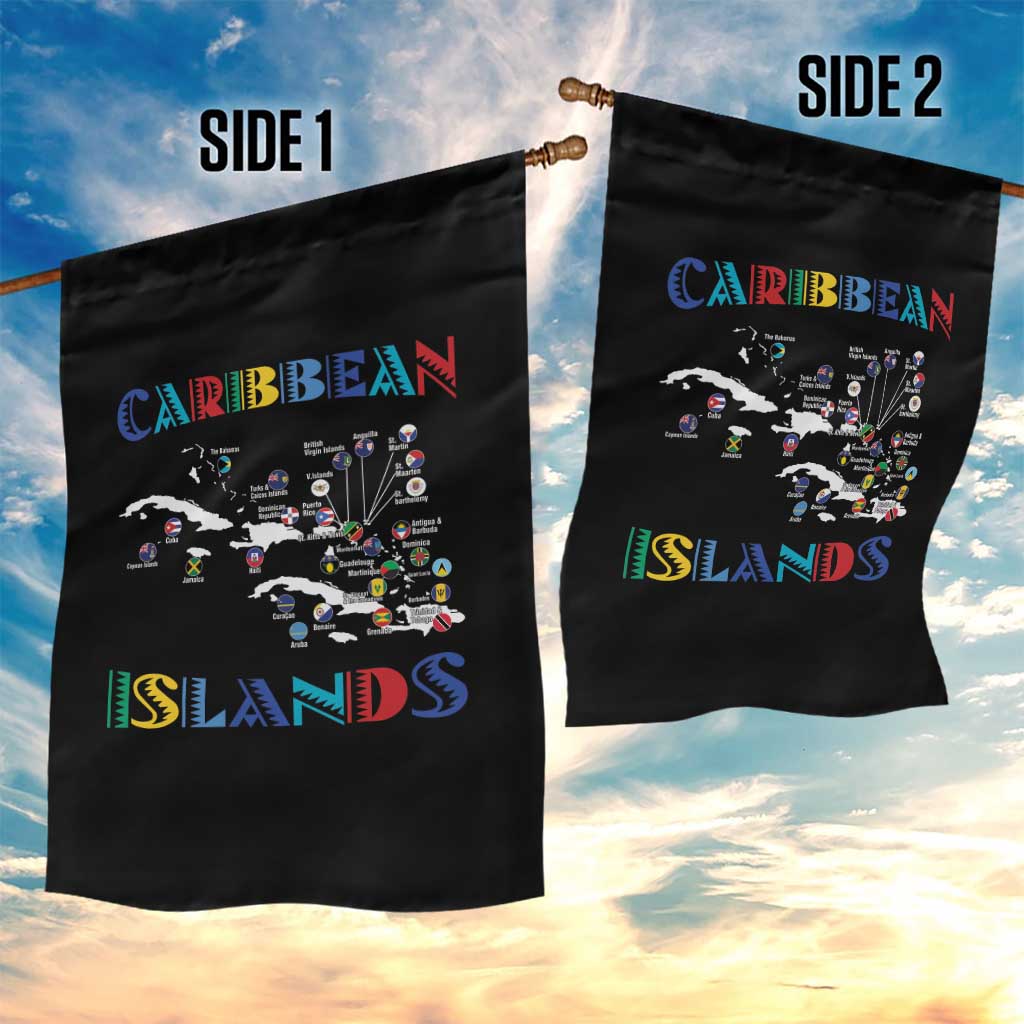 Funny Caribbean Islands Garden Flag Caribbean Sea Tour Map Flag - Wonder Print Shop