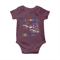 Caribbean Islands Baby Onesie Caribbean Sea Tour Map Flag - Wonder Print Shop