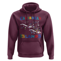 Caribbean Islands Hoodie Caribbean Sea Tour Map Flag - Wonder Print Shop