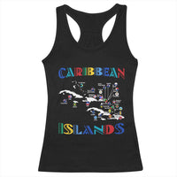 Caribbean Islands Racerback Tank Top Caribbean Sea Tour Map Flag - Wonder Print Shop