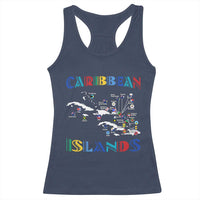 Caribbean Islands Racerback Tank Top Caribbean Sea Tour Map Flag - Wonder Print Shop