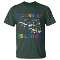Caribbean Islands T Shirt Caribbean Sea Tour Map Flag - Wonder Print Shop