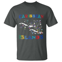 Caribbean Islands T Shirt Caribbean Sea Tour Map Flag - Wonder Print Shop