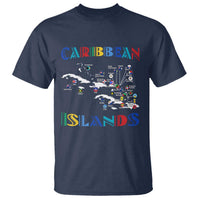 Caribbean Islands T Shirt Caribbean Sea Tour Map Flag - Wonder Print Shop