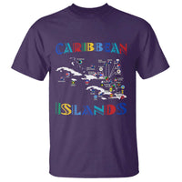 Caribbean Islands T Shirt Caribbean Sea Tour Map Flag - Wonder Print Shop