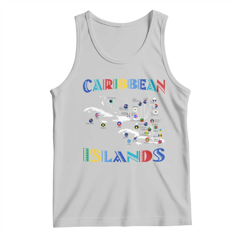 Caribbean Islands Tank Top Caribbean Sea Tour Map Flag - Wonder Print Shop