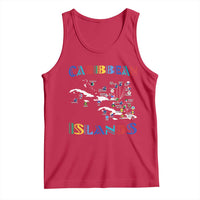 Caribbean Islands Tank Top Caribbean Sea Tour Map Flag - Wonder Print Shop