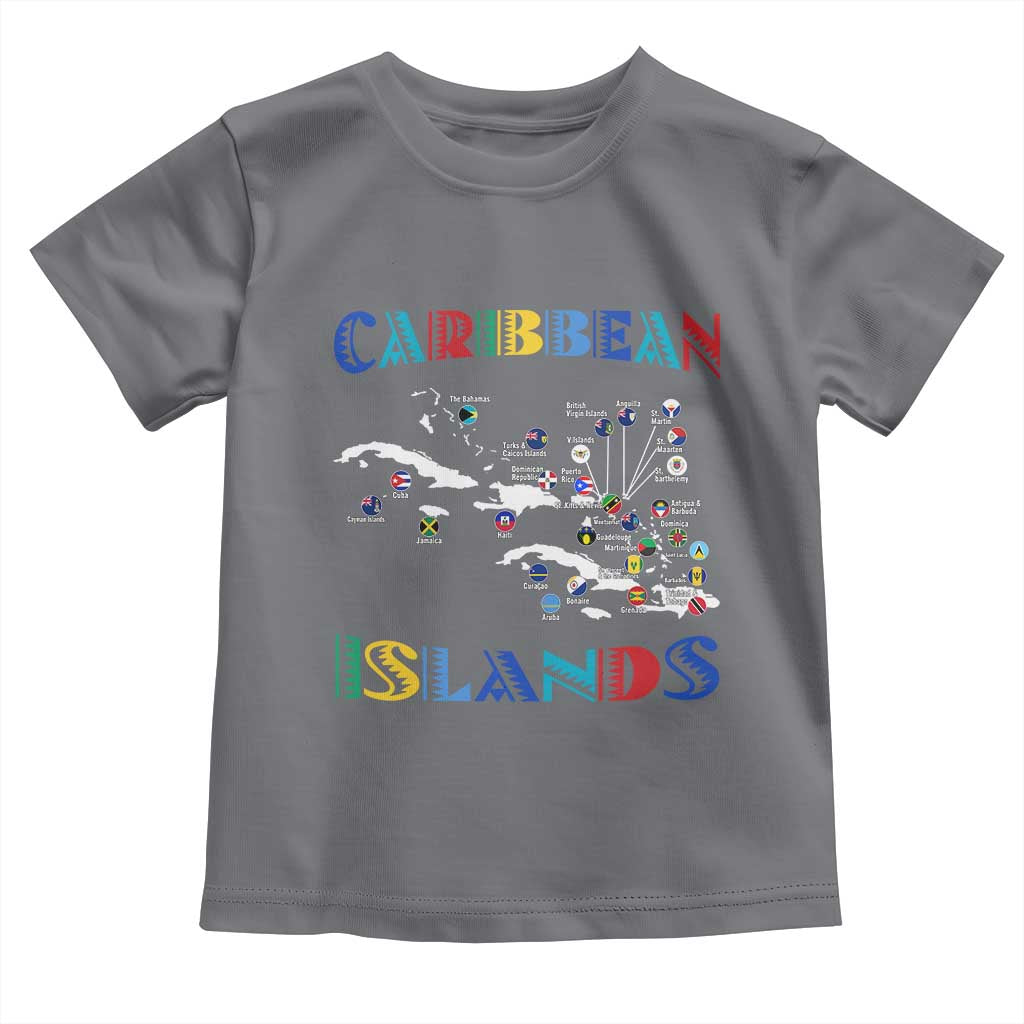 Caribbean Islands Toddler T Shirt Caribbean Sea Tour Map Flag - Wonder Print Shop
