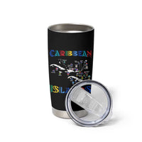 Caribbean Islands Tumbler Cup Caribbean Sea Tour Map Flag - Wonder Print Shop
