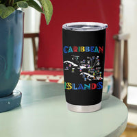 Caribbean Islands Tumbler Cup Caribbean Sea Tour Map Flag - Wonder Print Shop