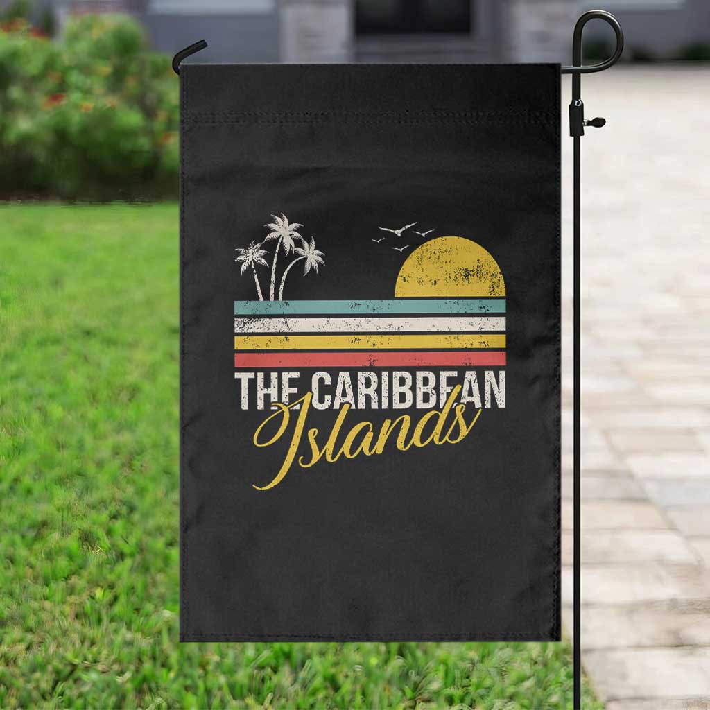 Funny The Caribbean Islands Garden Flag Retro Vacation Beach Caribbean Sea Tour - Wonder Print Shop