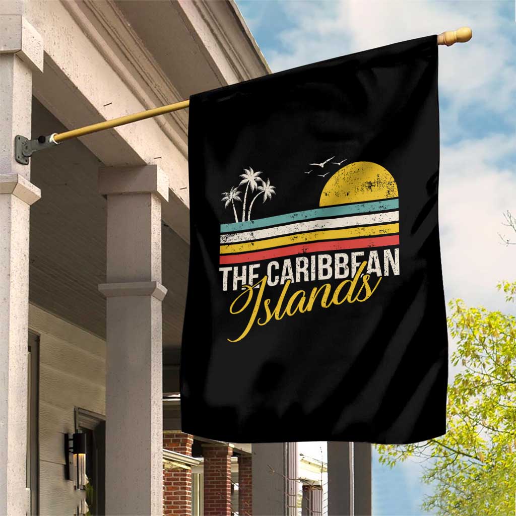 Funny The Caribbean Islands Garden Flag Retro Vacation Beach Caribbean Sea Tour - Wonder Print Shop