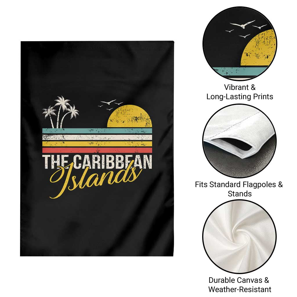 Funny The Caribbean Islands Garden Flag Retro Vacation Beach Caribbean Sea Tour - Wonder Print Shop