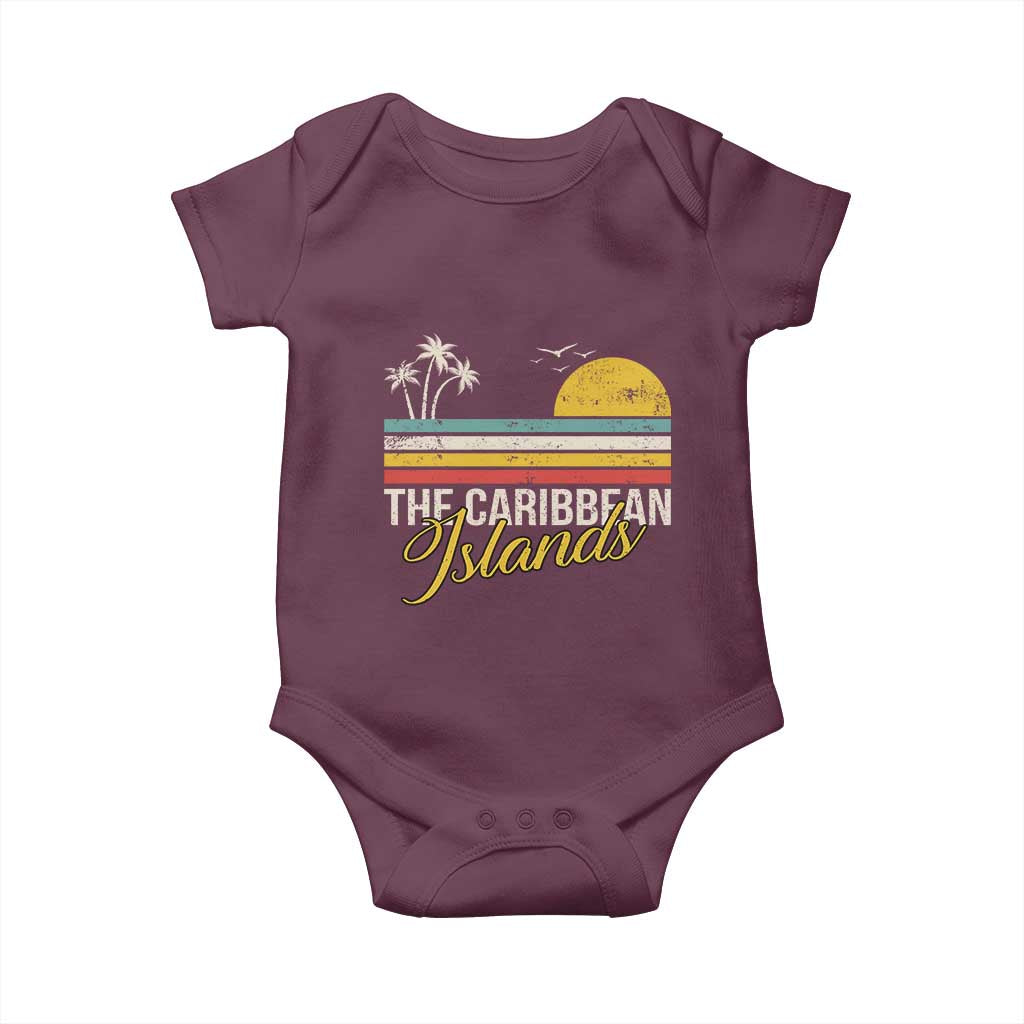 The Caribbean Islands Baby Onesie Retro Vacation Beach Caribbean Sea Tour - Wonder Print Shop