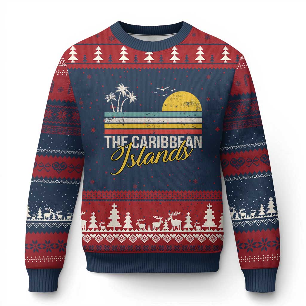 The Caribbean Islands Ugly Christmas Sweater Retro Vacation Beach Caribbean Sea Tour - Wonder Print Shop