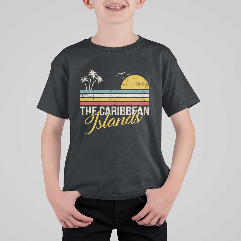 The Caribbean Islands T Shirt For Kid Retro Vacation Beach Caribbean Sea Tour - Wonder Print Shop