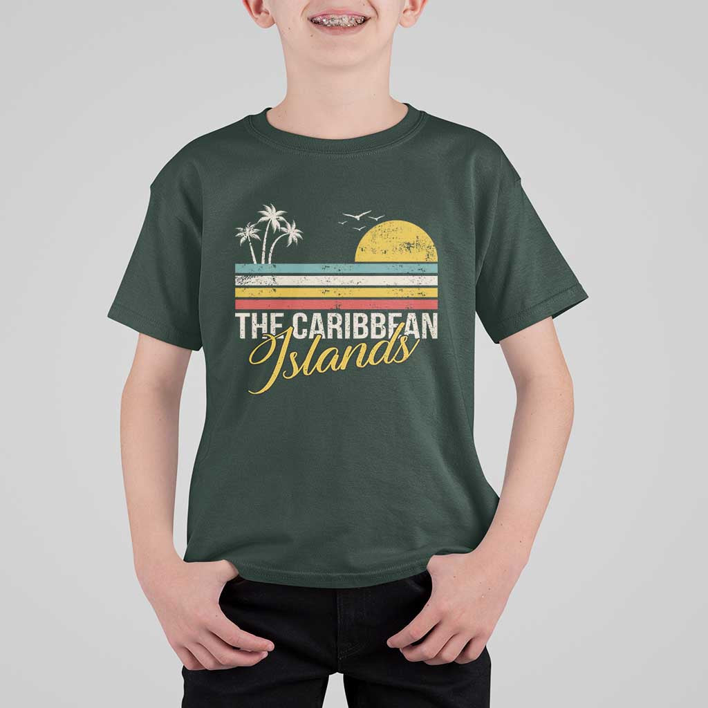 The Caribbean Islands T Shirt For Kid Retro Vacation Beach Caribbean Sea Tour - Wonder Print Shop