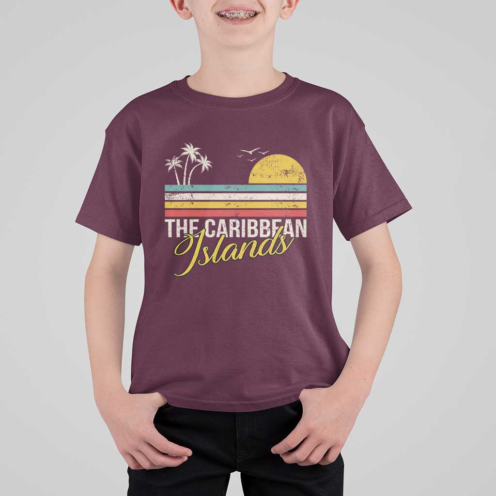 The Caribbean Islands T Shirt For Kid Retro Vacation Beach Caribbean Sea Tour - Wonder Print Shop