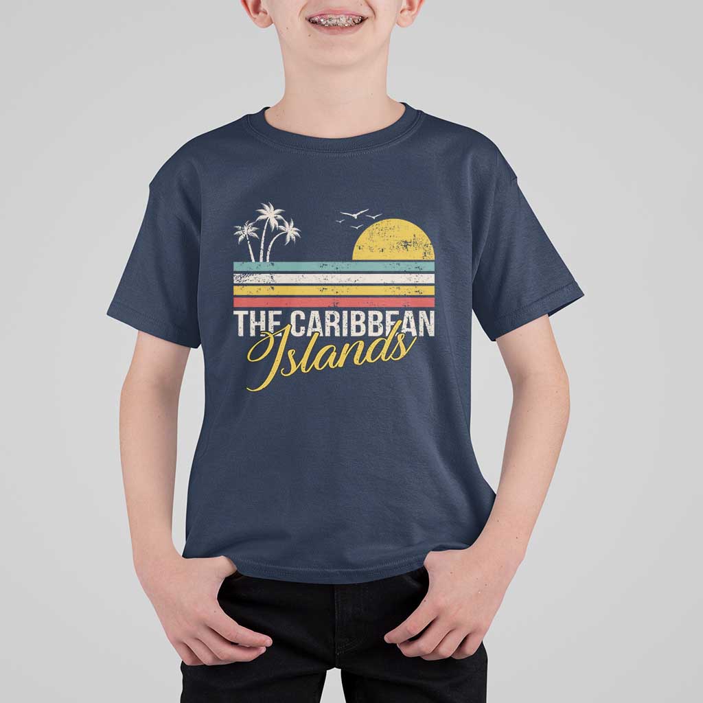 The Caribbean Islands T Shirt For Kid Retro Vacation Beach Caribbean Sea Tour - Wonder Print Shop
