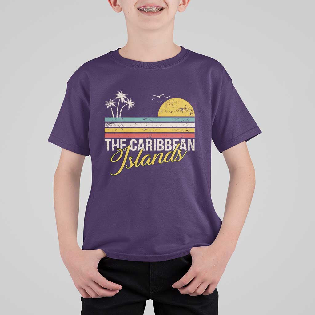The Caribbean Islands T Shirt For Kid Retro Vacation Beach Caribbean Sea Tour - Wonder Print Shop