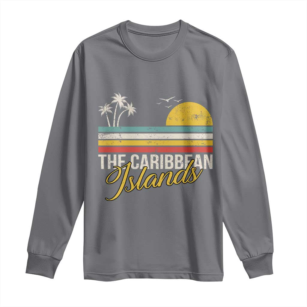 The Caribbean Islands Long Sleeve Shirt Retro Vacation Beach Caribbean Sea Tour - Wonder Print Shop