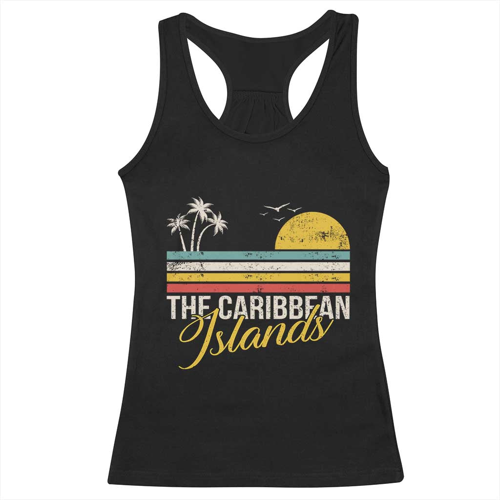 The Caribbean Islands Racerback Tank Top Retro Vacation Beach Caribbean Sea Tour - Wonder Print Shop