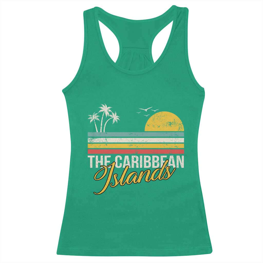 The Caribbean Islands Racerback Tank Top Retro Vacation Beach Caribbean Sea Tour - Wonder Print Shop