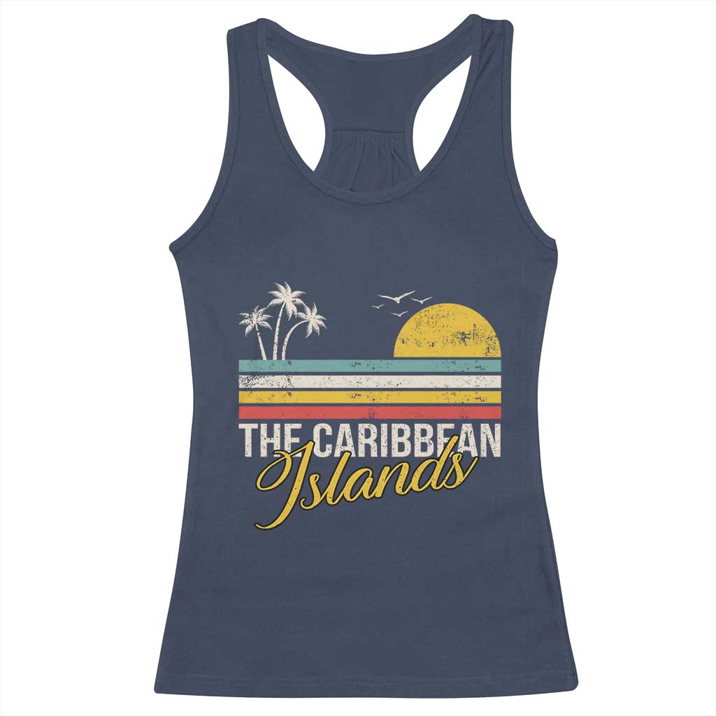 The Caribbean Islands Racerback Tank Top Retro Vacation Beach Caribbean Sea Tour - Wonder Print Shop