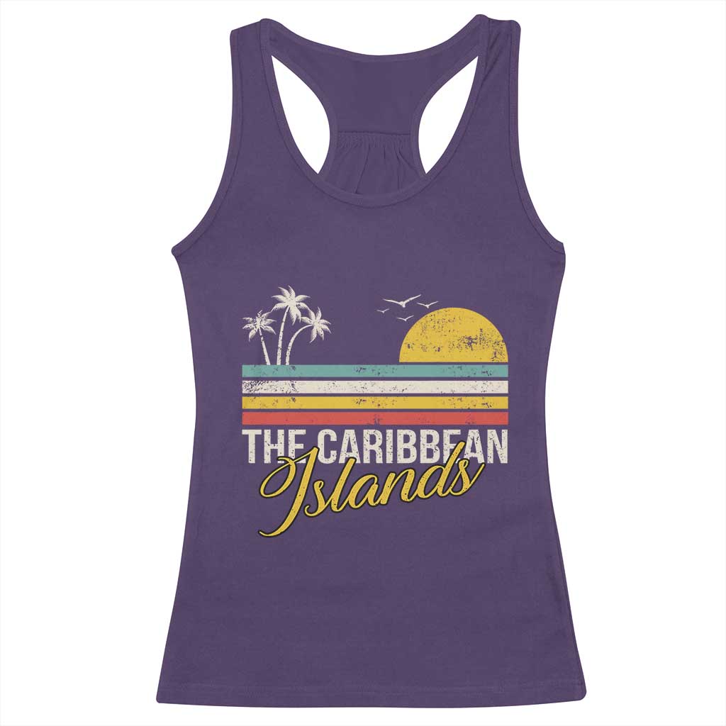 The Caribbean Islands Racerback Tank Top Retro Vacation Beach Caribbean Sea Tour - Wonder Print Shop
