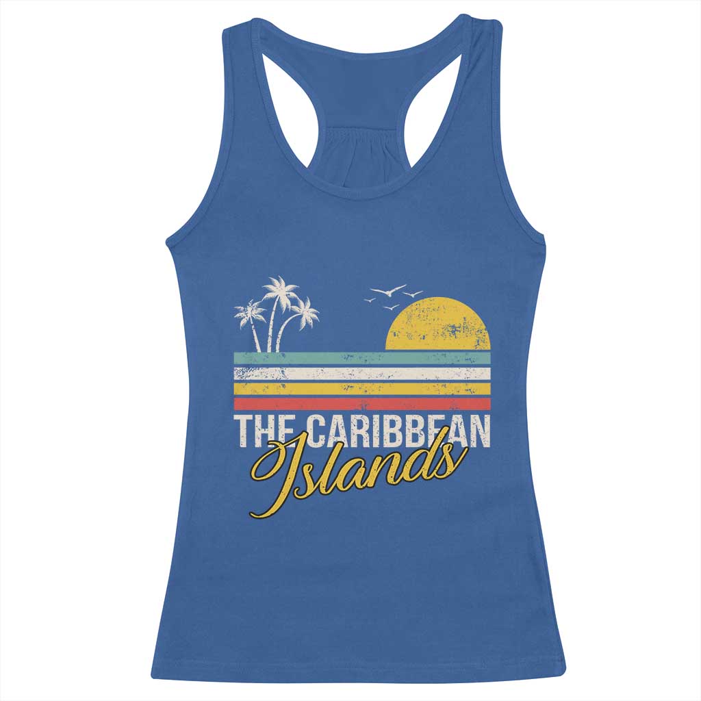 The Caribbean Islands Racerback Tank Top Retro Vacation Beach Caribbean Sea Tour - Wonder Print Shop